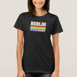 Berlijn Duitsland Rainbow Gay Pride Merch Retro 70 T-shirt