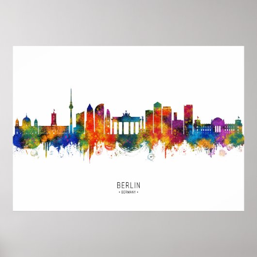 Berlijn Duitsland Silhouet Poster (Voorkant)
