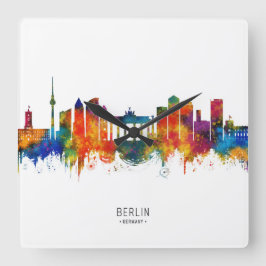 Berlijn Duitsland Silhouet Vierkante Klok