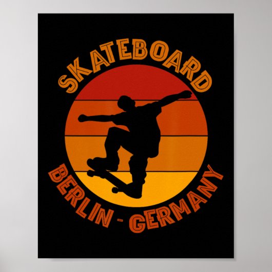 Berlijn Duitsland Skateboarder Urn Skateboarden 2 Poster (Voorkant)