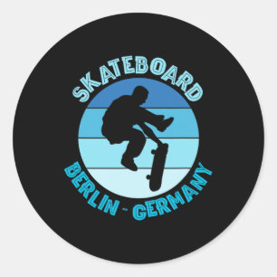 Berlijn Duitsland Skateboarder Urn Skateboarden  Ronde Sticker