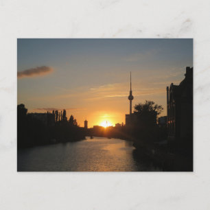 Berlijn Duitsland Skyline Night Briefkaart Fernseh