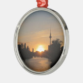 Berlijn Duitsland Skyline Night Briefkaart Fernseh Metalen Ornament (Links)