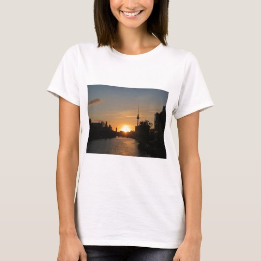 Berlijn Duitsland Skyline Night Briefkaart Fernseh T-shirt (Voorkant)