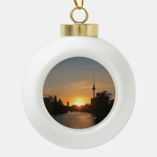 Berlijn Duitsland Skyline Night Fernsehturm Keramische Bal Ornament