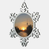 Berlijn Duitsland Skyline Night Fernsehturm Tin Sneeuwvlok Ornament (Rechts)