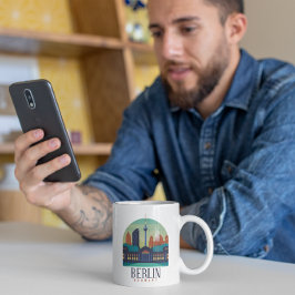 Berlijn Duitsland Skyline Vintage Reizen Koffiemok