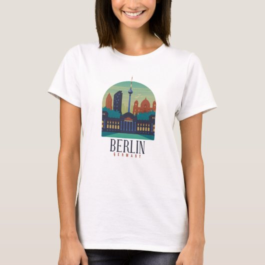 Berlijn Duitsland Skyline Women T Shirt (Voorkant)
