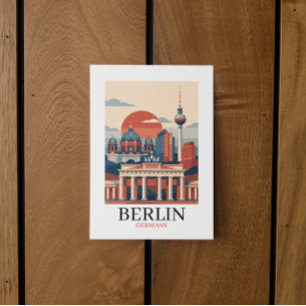Berlijn Duitsland Stad Silhouet – Minimalistische  Briefkaart