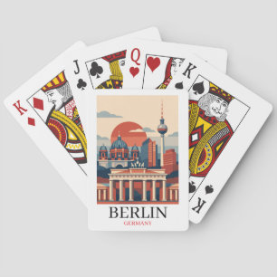 Berlijn Duitsland Stad Silhouet – Minimalistische Pokerkaarten