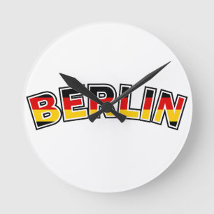 Berlijn, Duitsland, tekst met Duitse vlag Ronde Klok
