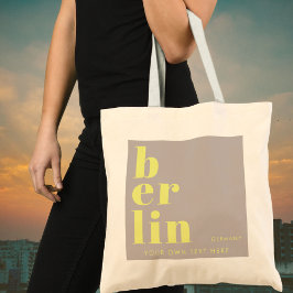 Berlijn Duitsland typografie geel grijs Tote Bag