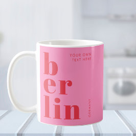 Berlijn Duitsland typografie roze rood Koffiemok