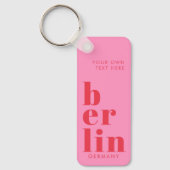 Berlijn Duitsland typografie roze rood Sleutelhanger (Voorkant)