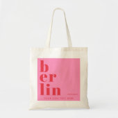 Berlijn Duitsland typografie roze rood Tote Bag (Voorkant)