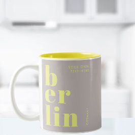 Berlijn Duitsland typografie souvenir Tweekleurige Koffiemok