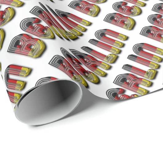 Berlijn Duitsland — Typografie van de Duitse vlag Cadeaupapier (Rol Hoek)