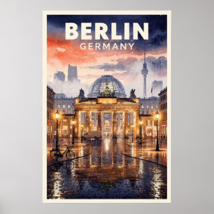 Berlijn Duitsland Vintage Reis Poster