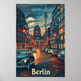 Berlijn Duitsland Vintage Retro Reizen Illustratie Poster