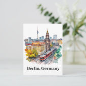 Berlijn Duitsland Vintage Travel Skyline Briefkaart (Staand voorkant)