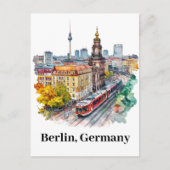 Berlijn Duitsland Vintage Travel Skyline Briefkaart (Voorkant)