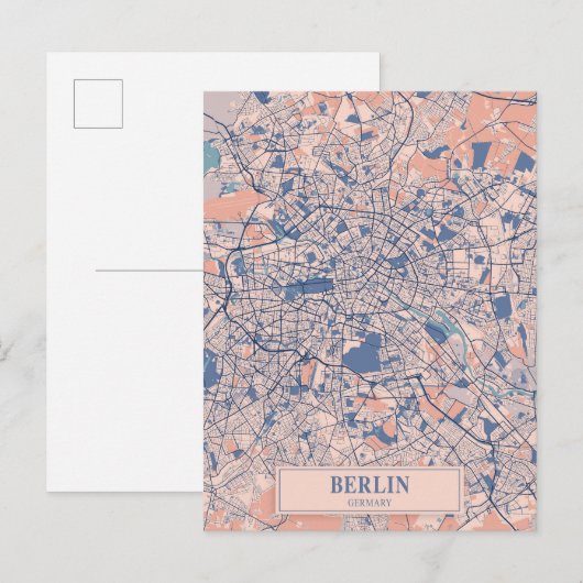 Berlijn Duitsland Winderige Stad Kaart Reizen (Voorkant / Achterkant)