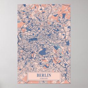 Berlijn Duitsland Winderige Stad Kaart Reizen Poster