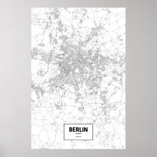 Berlijn, Duitsland (zwart op wit) Poster