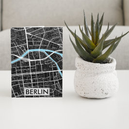 Berlijn Duitsland Zwart Stadsplattegrond Briefkaart
