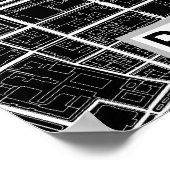 Berlijn Duitsland Zwart Stadsplattegrond Poster (Hoek)