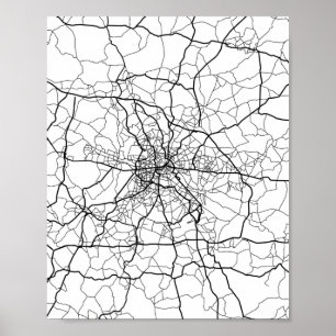 Berlijn, Duitsland Zwarte lijn Poster