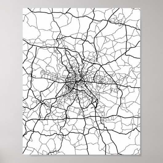 Berlijn, Duitsland Zwarte lijn Poster (Voorkant)