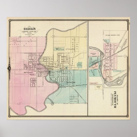 Berlijn en dorp Plymouth Poster (Voorkant)