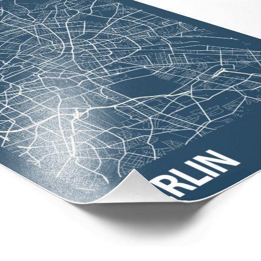 Berlijn - Germary Blueprint City Map Foto Afdruk (Hoek)