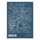 Berlijn - Germary Blueprint City Map Foto Afdruk (Voorkant)