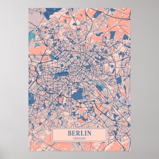 Berlijn - Germary Breezy City Map Poster (Voorkant)