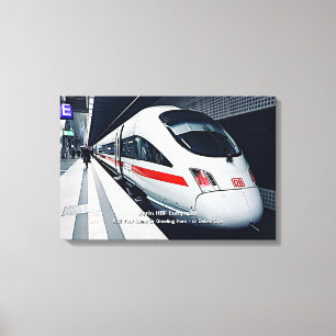 Berlijn HBF Europaplat Modern Train - Naam toevoeg Canvas Afdruk