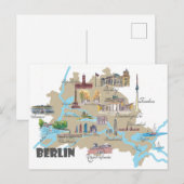 Berlijn hoogtepunten stadsplan  briefkaart (Voorkant / Achterkant)