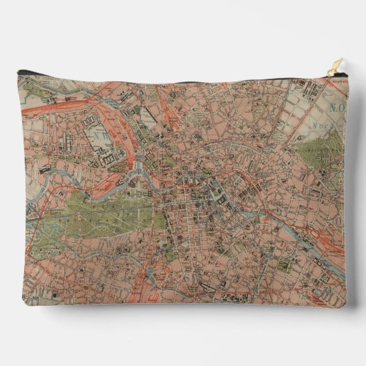  Berlijn Kaart Toilettas Etui (Achterkant)