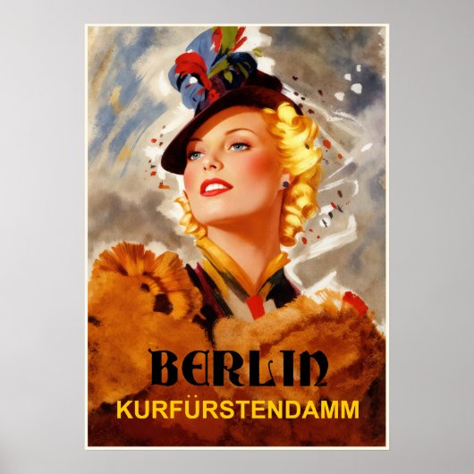 Berlijn Kurfürstendamm Reisposter Poster (Voorkant)