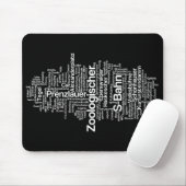Berlijn Label Cloud - Mousepad Muismat (Met muis)