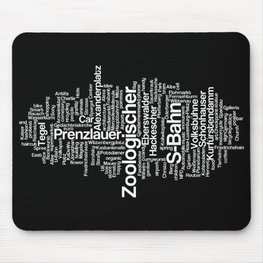 Berlijn Label Cloud - Mousepad Muismat (Voorkant)
