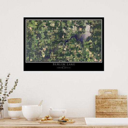 Berlijn Lake Ohio Satellite Poster Map (Keuken)