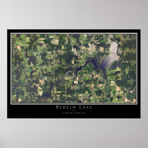 Berlijn Lake Ohio Satellite Poster Map