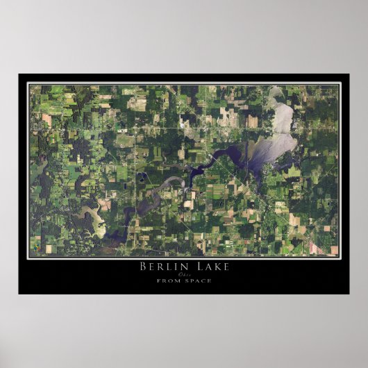 Berlijn Lake Ohio Satellite Poster Map (Voorkant)
