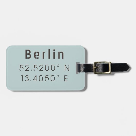 Berlijn Latitude-breedtegraad  Bagagelabel (Voorkant horizontaal)
