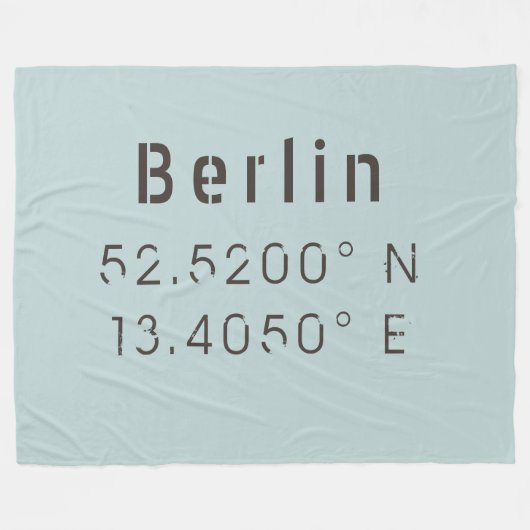 Berlijn Latitude-breedtegraad Fleece Deken (Voorkant (Horizontaal))