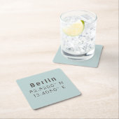 Berlijn Latitude-breedtegraad Kartonnen Onderzetters (Insitu)