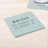 Berlijn Latitude-breedtegraad Kartonnen Onderzetters (Schuin)
