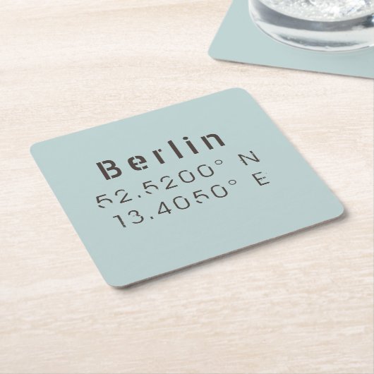 Berlijn Latitude-breedtegraad Kartonnen Onderzetters (Schuin)